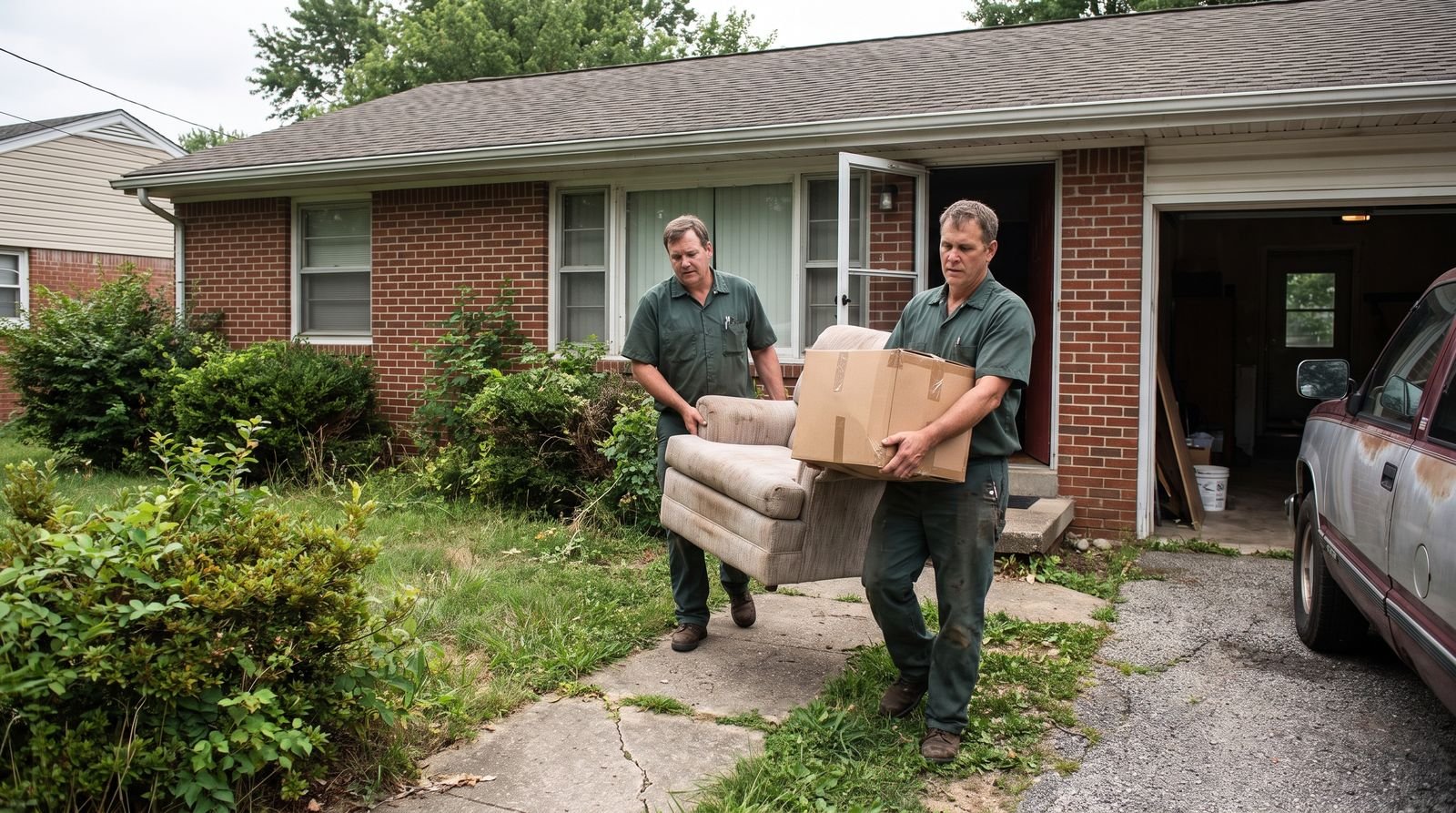 Bulky household items being carried out to the curb